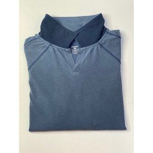 PATAGONIA Slate Grey V-NECK Stand Up Collar Long Sleeve Knit  Pullover Shirt Med